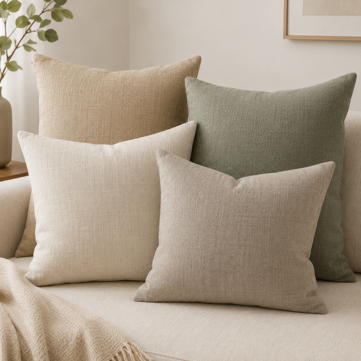 Linen Decorative Cushion Set