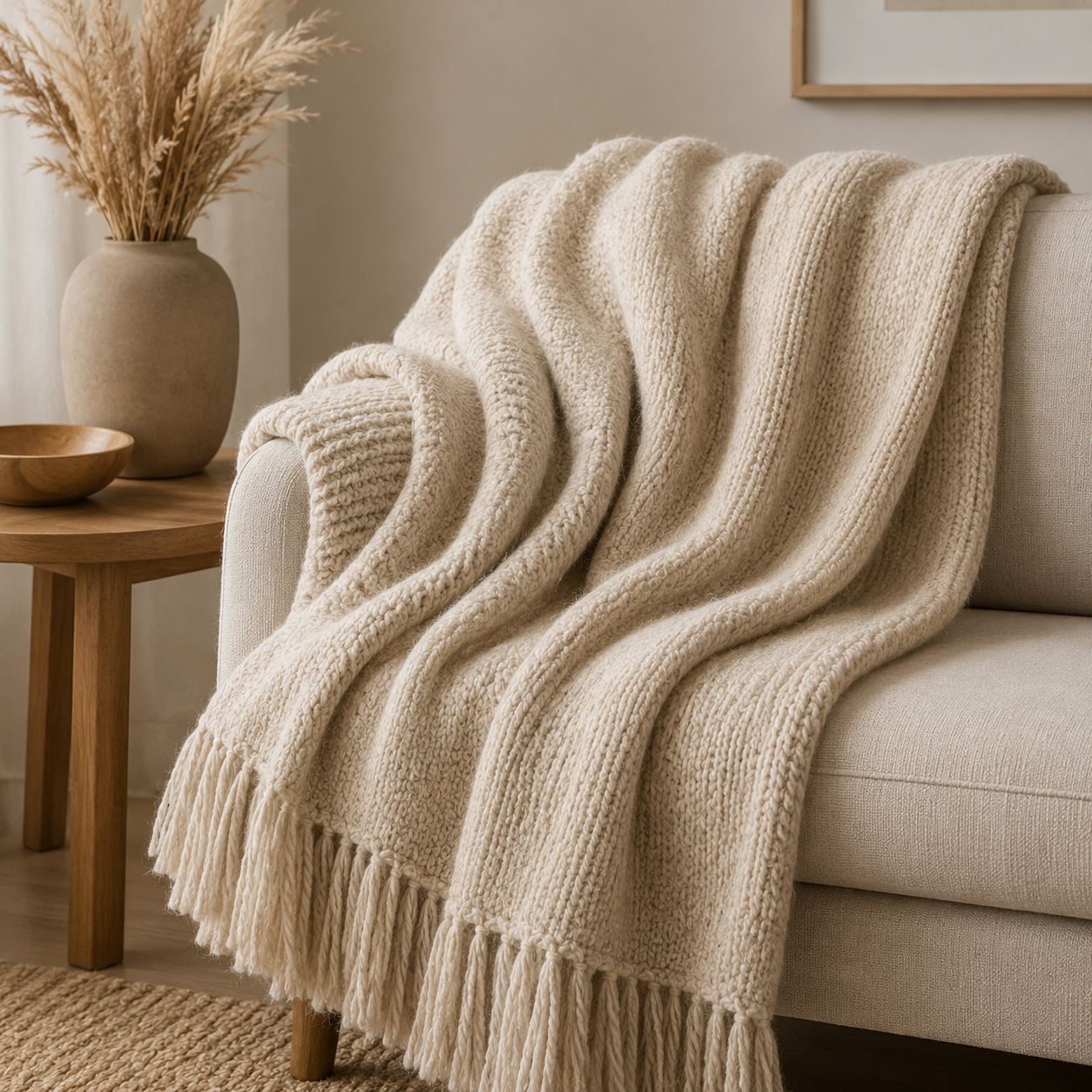 Alpaca Knitted Blanket